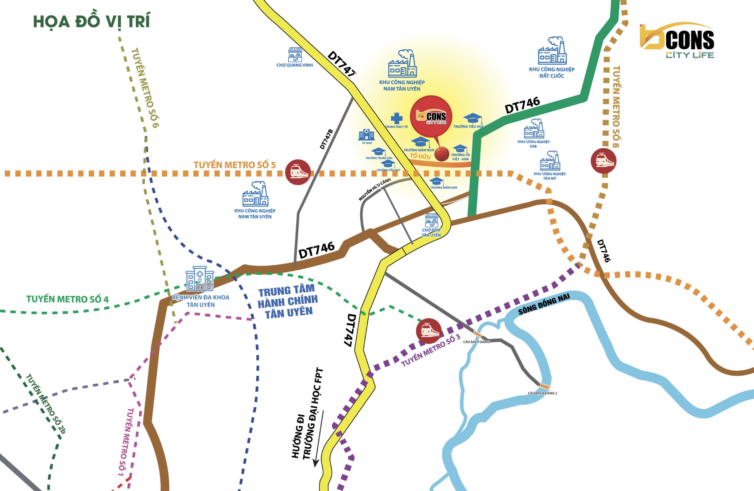 Họa đồ vị trí Bcons City Life